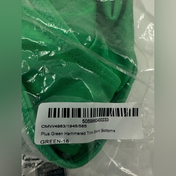 New PrettyLittleThing Green Bikini with Gold Accents Buttom only - Picture 3 of 4